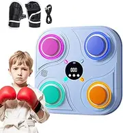 Boxing Trainer - Fitness Equipment, Reflex Pad | Electronic Music Punch Target, Reaction Training Game, Wall Mount Boxing Machine with Lights for Kids Home Exercise