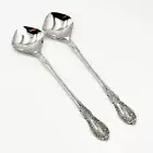 SPRINGTIME Salad Server Serving Fork & Spoon 10.5” Stainless Flatware Japan New