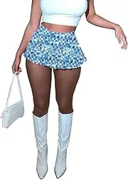 [Generic] Women's Mini Pleated Skirts Sexy Club Y2k High Wiast Stretchy Tennis Skater A-line Skirt