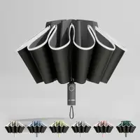 在飛比找鮮拾優惠-【Mr.Box】夜間反光條 UPF50+防曬 自動反向黑膠傘