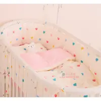 在飛比找蝦皮購物優惠-100%純棉MIT-嬰兒舒適親膚純棉床圍床包三件組 (圓床 