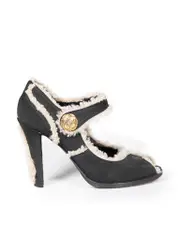 Black Suede Mary Jane Heels