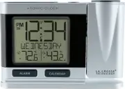 616-12667-INT Silver Atomic Projection Alarm Clock with Temperature