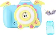 JUMPLAWN 1Pc Cartoon Dinosaur Camera Bubble Maker Fully Automatic Blowing Bubble Machine with Light Outdoor Activity for Includes Bubble Water No Batteries Required