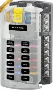 ST Blade Fuse Block 6-Way 12V Automotive Fuse Holder with LED Indicator