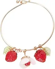 [Ldbuejiaja] Cute Strawberry Pendant Neckchain/Bracelet/Ear Hooks Jewelry Necklaces Eye catching and Lovely Accessory
