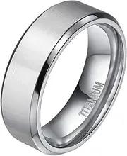 [Wozya] Silver Color Men's Titanium Ring Brushed Man Wedding Band Engagement Rings Male Jewelry Couple