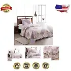Charming Twin Quilt Set with Rose Patchwork and Reversible Design - Soft Comfort