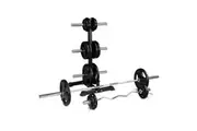 170kg Barbell and Weight Set with Plate Storage Tree Package