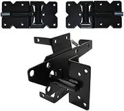 Vinyl Fence Hardware Kit - Black Gate Hinges & Latch for PVC Fencing