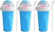 Costcom 2/3PCS Slushie Maker Cup Quick Freeze Magic Milkshake Cup Ice Mug for Milkshakes, Smoothies & Frozen Drinks Ice Cream Maker (3x, Blue)