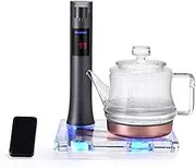 Fully Transparent Electric Kettle Kit Automatic Water Supply Hot Water Dispensers Red and Blue Ambient Light 1l 1000w Silent and Fast Heating Touch Screen Control (B) lofty ambition KeYJ