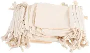 Zerodeko 50pcs Drawstring Bag Drawstring Pocket Party Favors Bags for Jewelry Drawstring Goodie Bags Mini Drawstring Bags Sack Bags Small Jewelry Pouch Gym Drawstring Bags Fabric Beige