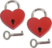 COHEALI 2Sets Heart Shaped Padlocks Mini Love Locks with Key for Travel Suitcase Diary Jewelry Box for Anniversary and Valentine and Stylish