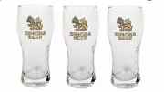 Singha 3 x BEER GLASSES 320ml BNWOB MAN CAVE RARE Thailand Party