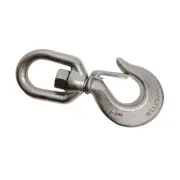 Stainless Steel T316 Drop Forged Swivel Hook Lifting Hook, 2500 Lbs WLL, 7/8"