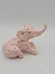 Keren Kopal Pink Elephant Trinket Box With Austrian Crystals