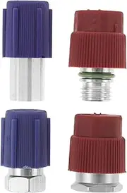 BELLIFFY R134a Ac Retrofitting Kit 4pcs R12 to R134a Conversion Adapters Sae Thread High/low Pressure Quick Connects