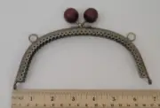 Purse Metal Frame Wood Kiss Lock Closure