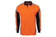 JB's Mens Arm Panel Hi-vis Polo Work Shirt 6AP4L - Orange/Black