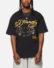 [ED HARDY] Ed Hardy Pypu Panther T-shirt Black Acidwash - Size L L Black Acidwash