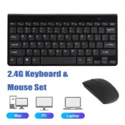 Black Slim Wireless Keyboard And Mouse Combo Set 2.4G For PC Laptop Computer