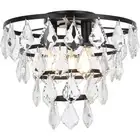 Elegant Lighting 1101F12BK Ella 3 Light 12 inch Black Flush Mount Ceiling Light
