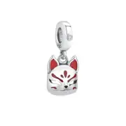 Japan Fox Mask Charm 925 Sterling Silver Charm for Bracelet Necklace