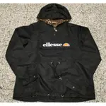 ELLESSE 半拉鍊 衝鋒衣 防風 風衣 外套 豹紋內襯 口袋拉鍊 嘻哈 饒舌 尺寸:L/XL