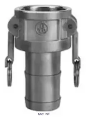 2" Type C Camlock Female Coupler x Hose Barb 304 Stainless Hose C200SS304