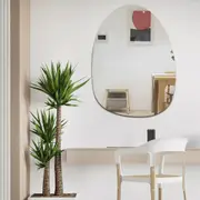 Wall Acrylic Mirror Asymmetrical Shape Self-Adhesive Frameless Bathroom Bedroom