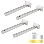 4 Pcs Floating Shelf Bracket 10 Inch Shelf Brackets Heavy Duty Silver Blind S...