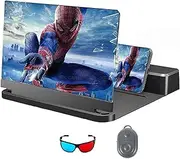 3D HD Blu- Ray Movies Amplifier Projector Cell Phone Screen Enlarger16/20/26/32 with Speaker and Bluetooth Remote Control,Cell Phone Projector for Movies and Videos Ompatible,Black,14in