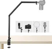 [TARION] Overhead Tripod Camera Table Tripod Clamp Tripod Flexible Articulated Arm Table Mount with 3/8 Inch Thread and 3/8 Inch to 1/4 Inch Screws Adapter for DSLR Cameras Ring Light Projector