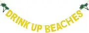 Cabilock Hawaiian Party Banner Golden Palm Tree Pennant for Beach Party Decoration, Summer Theme Hanging Flag Party Banner Decorations for Hawaiian Tropical Party Decoration