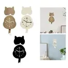 Cat Wall Clock Cute Modern Silent Clock for Office Kids Room Home Decoration