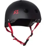 S-One Helmet Lifer S Black Matte/Red Straps