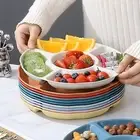 Comfortable Grip Fruit Plate Versatile Food Tray Capacity 5-compartment Candy