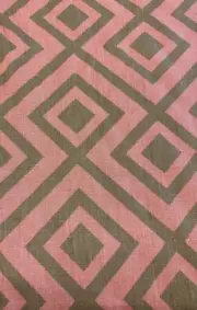 Groundworks Geometric Diamond Print Fabric- La Fiorentina / Salmon Cafe 5.10 yds