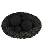 Unbranded Ceramic Fire Balls Modern Design in Midnight Black Mixed Set of 13