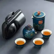 Ceramic Travel Kung Fu Tea Set Teaware Outdoor Anti Scalding Cups Filter Teapot