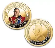 King Charles III Royal Coronation 24K gold-plated Proof Coin With Clear Capsule