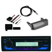 JVC Marine Radio Bluetooth Bundle with Dash Kit Cover Handle Bar Control Antenna