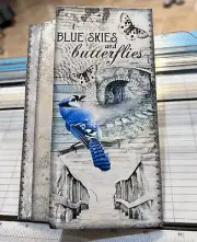 Junk Journal Folio Handmade Butterfly Theme.