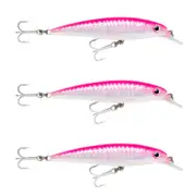 3x Rapala 14cm Saltwater X Rap Jerkbait Fishing Lures - Hot Pink UV