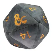 D&D Jumbo D20 Dice Plush Realmspace Grey and Orange