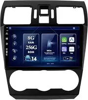 8G+256G Car GPS Navigation Stereo for Subaru Forester/XV/WRX 2012-2015 Android 14 Double Din Head Unit Carplay WiFi BT DSP Camera Mic FM AM SWC 9" IPS