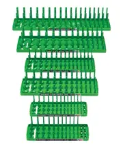 Global 3 Row Socket Holder, Green, Pack of 6 (92014)