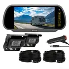 7" Touch Button Monitor 2x 4PIN Rear View Reversing Camera 12-24v For RV Caravan