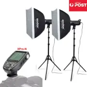 2X Godox SK400II Studio Flash + Softbox + Light Stand + XPRO-N Trigger for Nikon